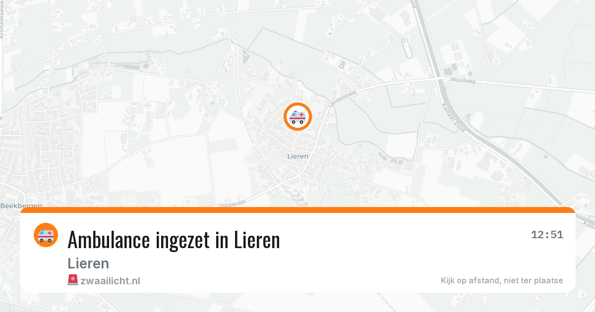 Ambulance ingezet in Lieren — 31 jul 2026