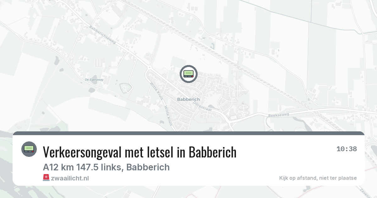 Verkeersongeval met letsel in Babberich — 31 jul 2026