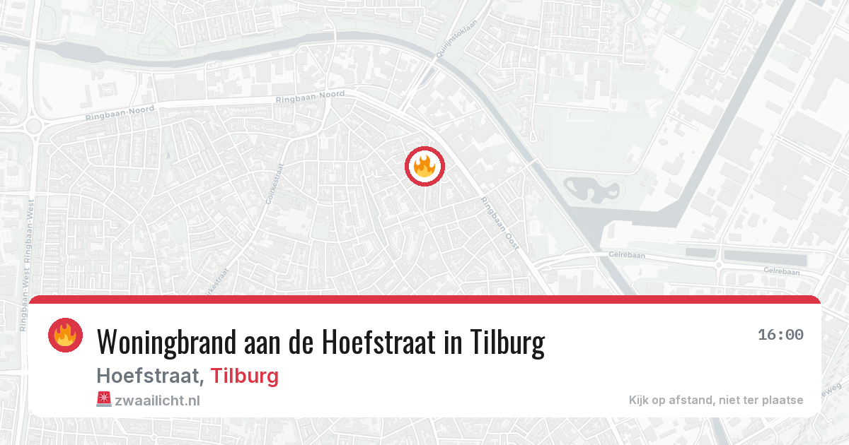 Woningbrand aan de Hoefstraat in Tilburg — 13 jun 2026