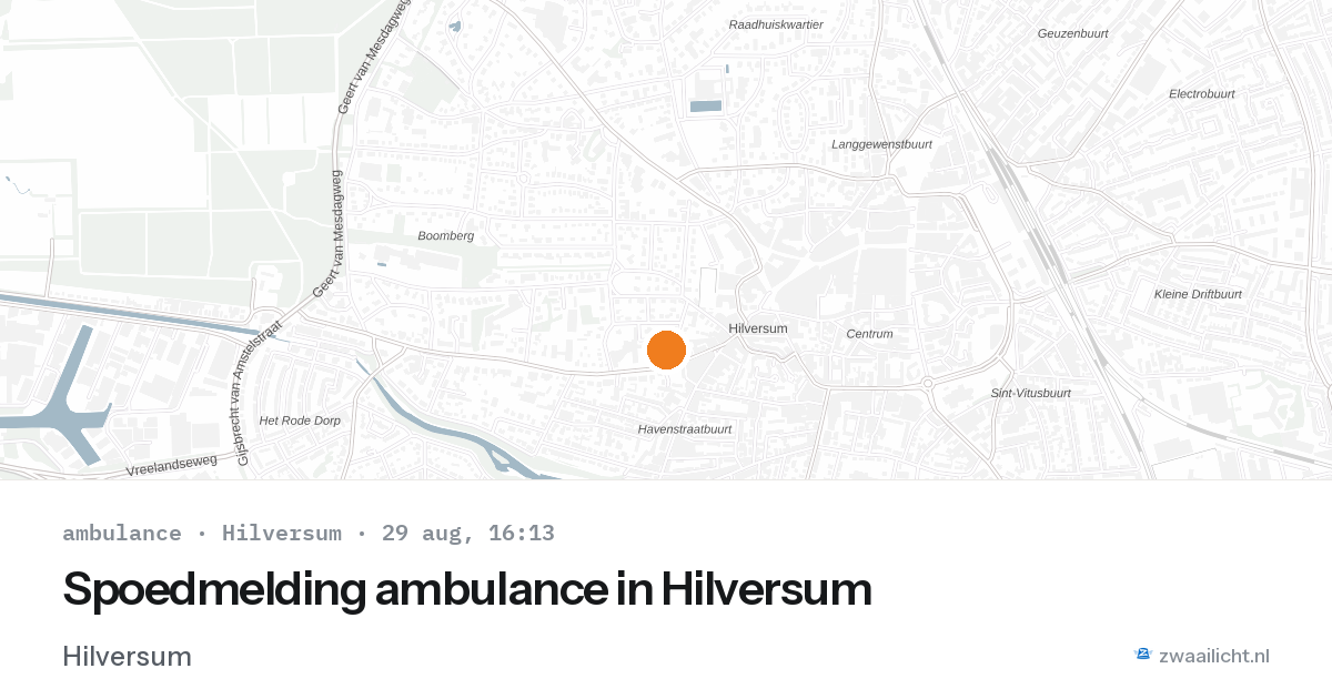 Spoedmelding ambulance in Hilversum — 29 aug 2026
