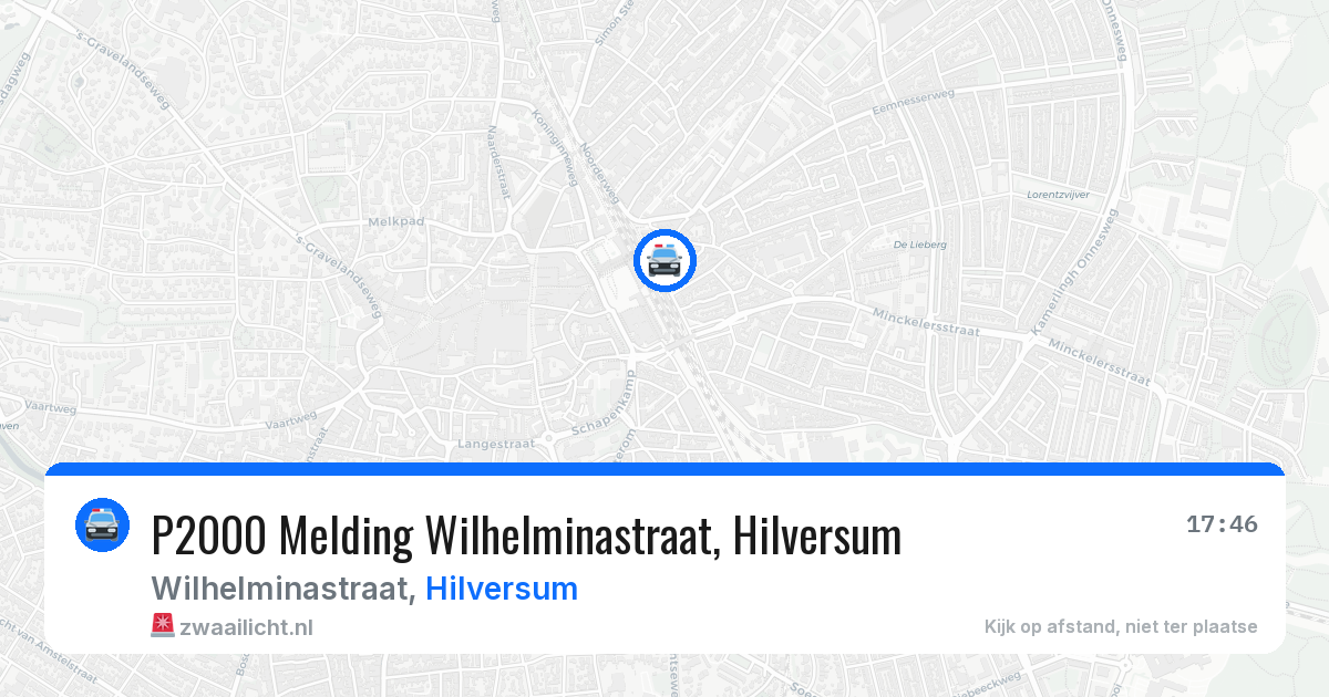P2000 Melding Wilhelminastraat, Hilversum — 9 jun 2026