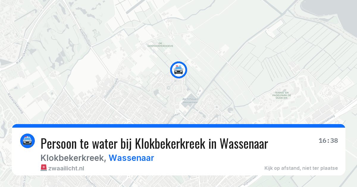Persoon te water bij Klokbekerkreek in Wassenaar — 15 jul 2026