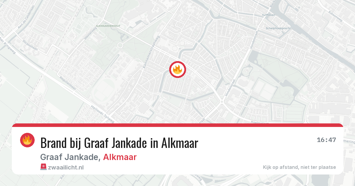 Brand bij Graaf Jankade in Alkmaar — 27 jun 2026