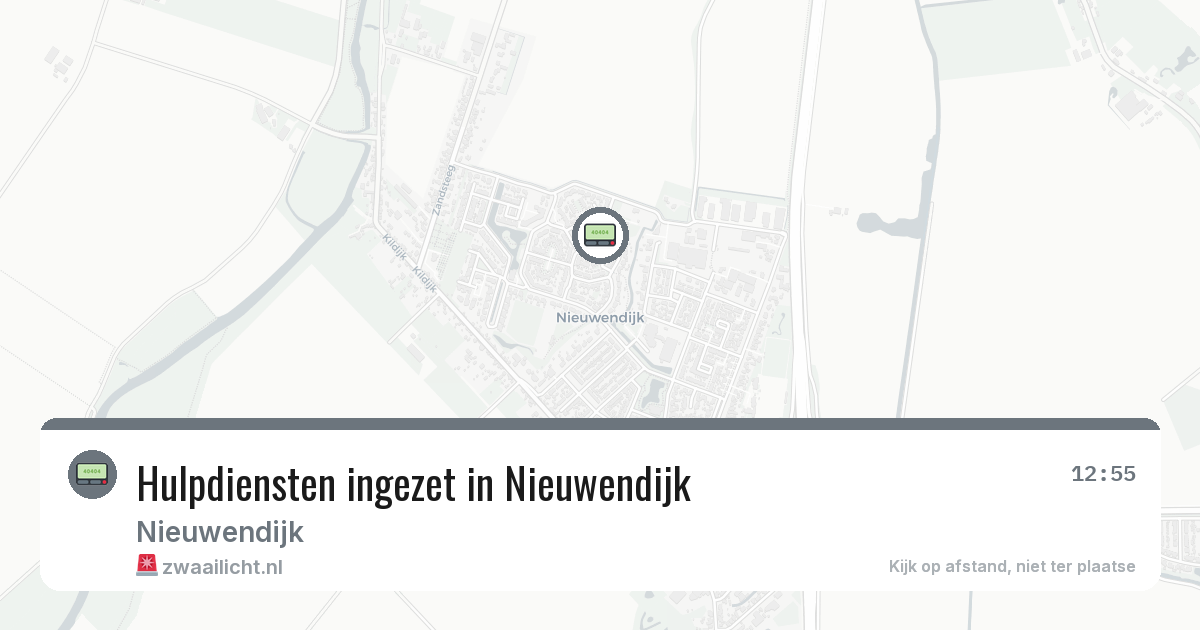 Hulpdiensten ingezet in Nieuwendijk — 28 jul 2026 | 🚨 Zwaailicht.nl