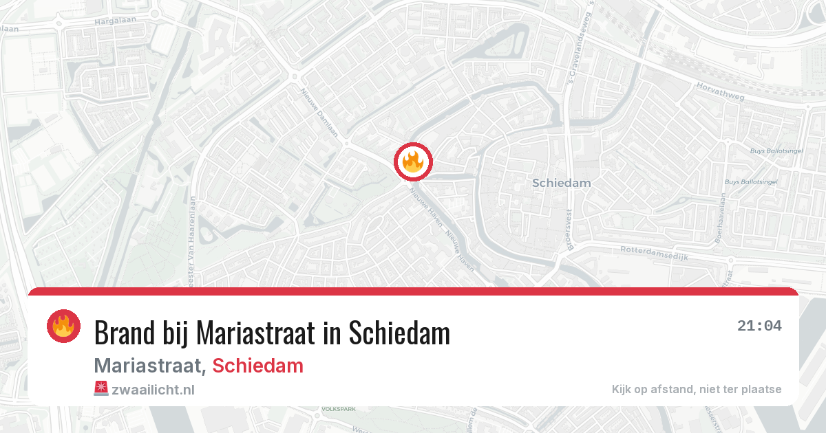 Brand bij Mariastraat in Schiedam — 3 apr 2026