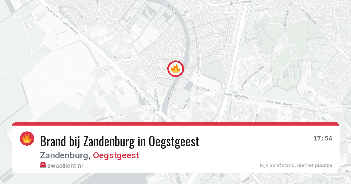 Brand bij Zandenburg in Oegstgeest — 1 apr 2026