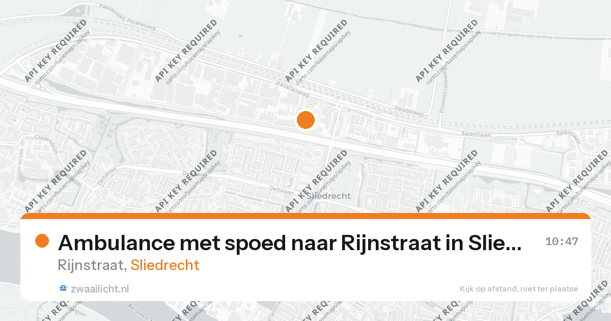 Ambulance met spoed naar Rijnstraat in Sliedrecht — 20 jun 2026