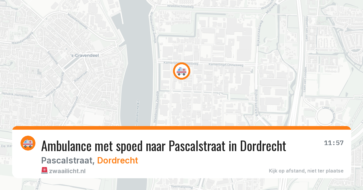 Ambulance met spoed naar Pascalstraat in Dordrecht — 11 jul 2026