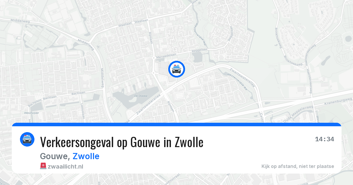 Verkeersongeval op Gouwe in Zwolle — 30 jul 2026