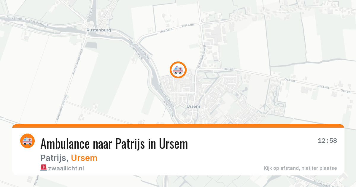 Ambulance naar Patrijs in Ursem — 12 aug 2026