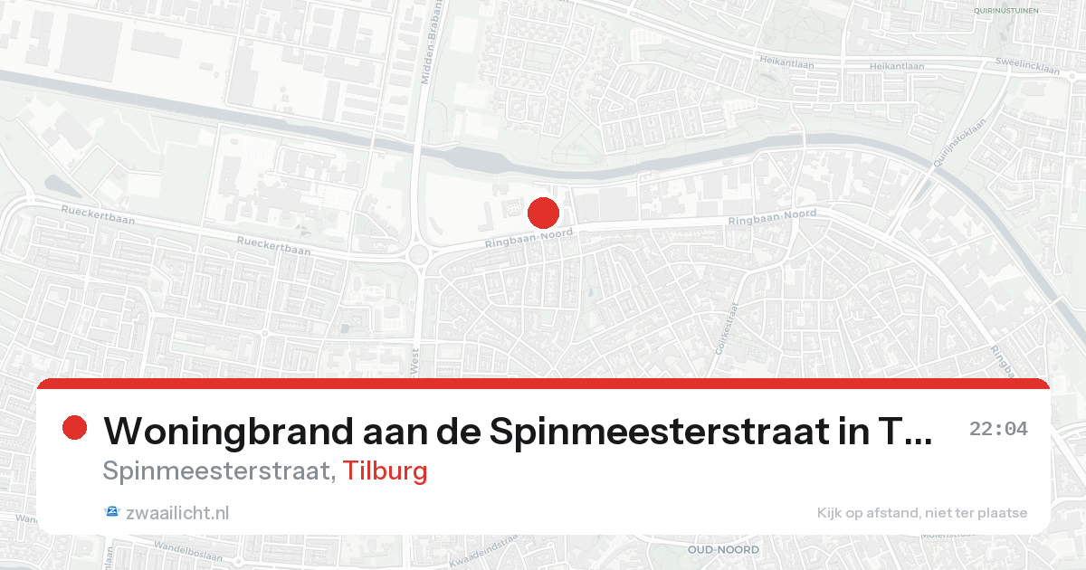 Woningbrand aan de Spinmeesterstraat in Tilburg — 15 aug 2026