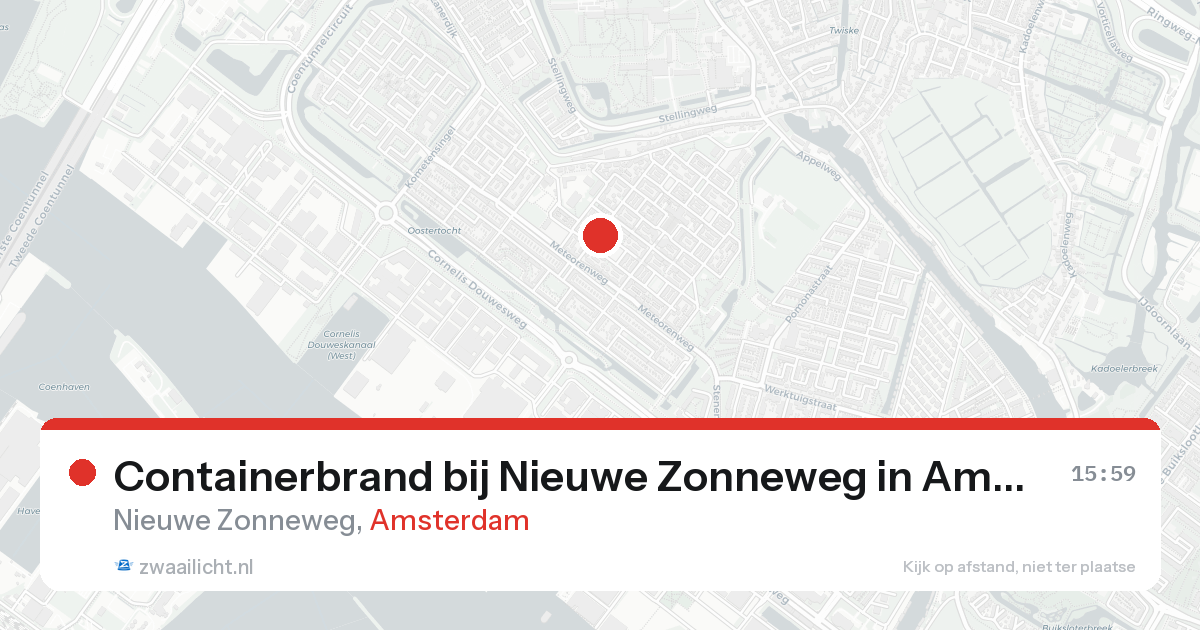 Containerbrand bij Nieuwe Zonneweg in Amsterdam — 30 jan 2026