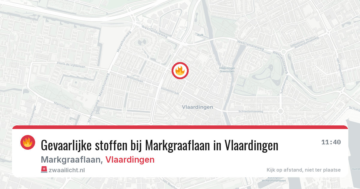 Gevaarlijke stoffen bij Markgraaflaan in Vlaardingen — 23 jun 2026