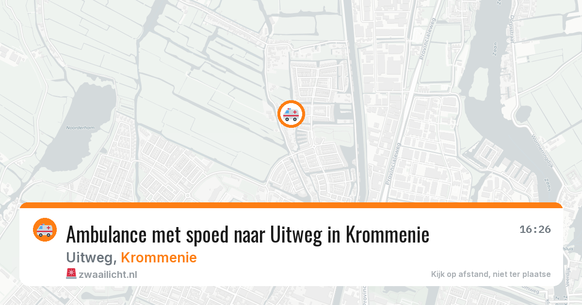 Ambulance met spoed naar Uitweg in Krommenie — 24 apr 2026
