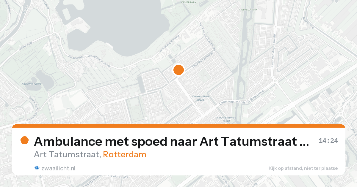 Ambulance met spoed naar Art Tatumstraat in Rotterdam — 15 aug 2026