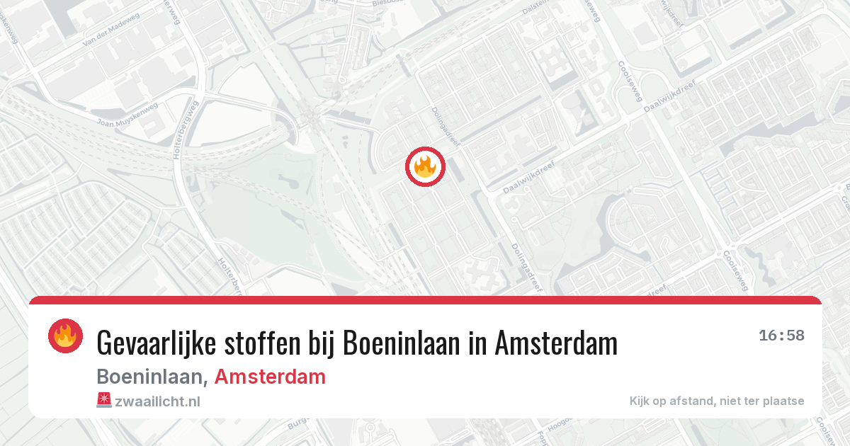 Gevaarlijke stoffen bij Boeninlaan in Amsterdam — 15 mei 2026