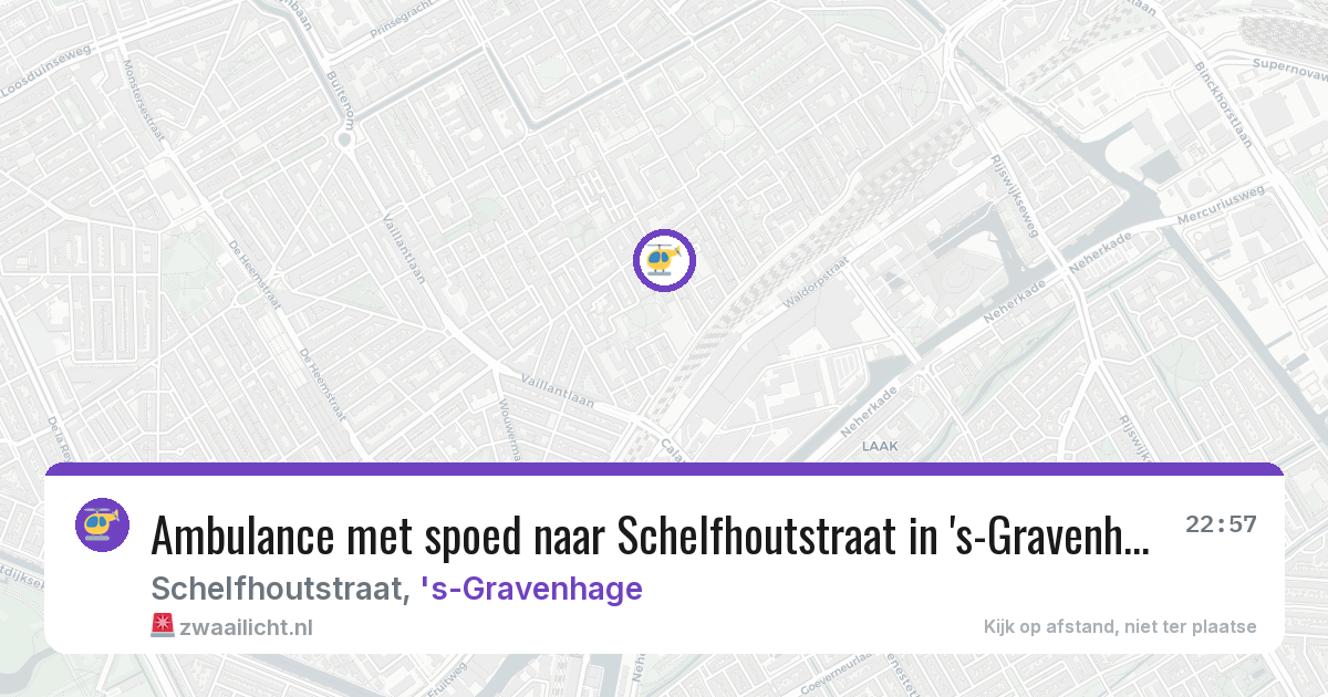 Ambulance met spoed naar Schelfhoutstraat in 's-Gravenhage — 20 jun 2026
