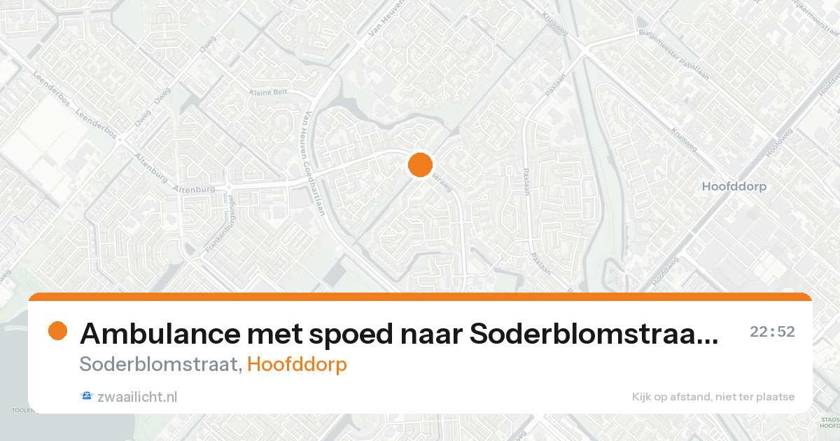 Ambulance met spoed naar Soderblomstraat in Hoofddorp — 21 aug 2026
