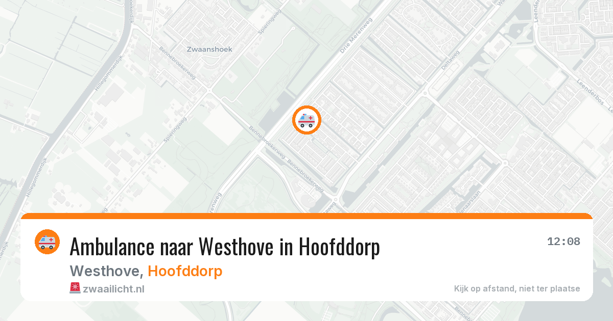 Ambulance naar Westhove in Hoofddorp — 10 aug 2026