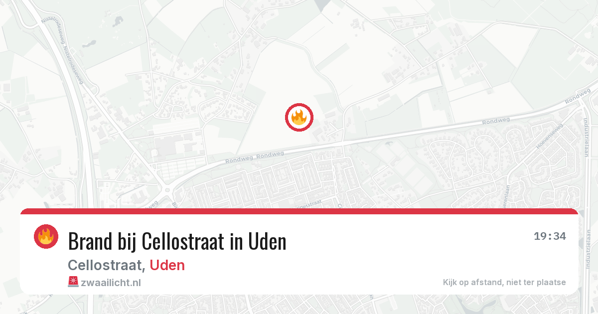 Brand bij Cellostraat in Uden — 3 aug 2026