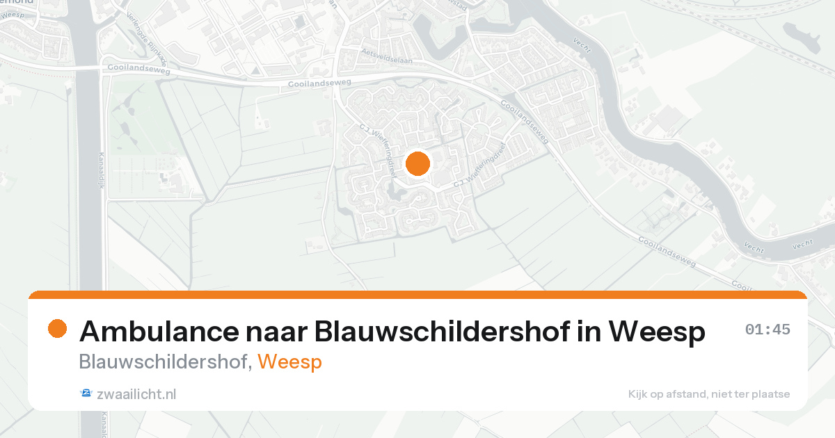 Ambulance naar Blauwschildershof in Weesp — 20 aug 2026