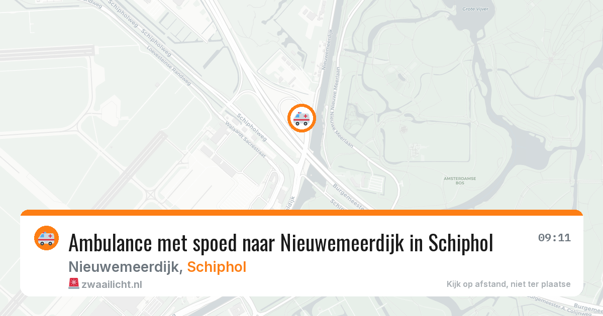 Ambulance met spoed naar Nieuwemeerdijk in Schiphol — 6 jul 2026