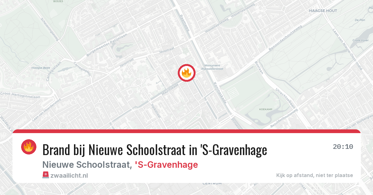 Brand bij Nieuwe Schoolstraat in 'S-Gravenhage — 11 aug 2026