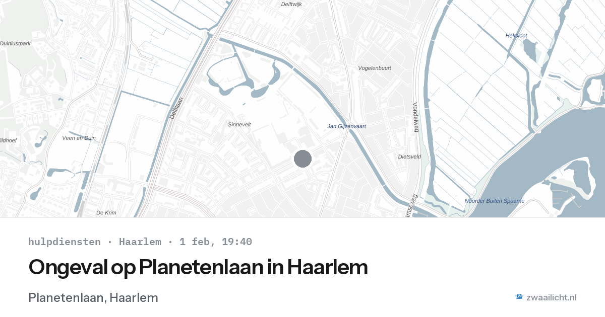 Ongeval op Planetenlaan in Haarlem — 1 feb 2026