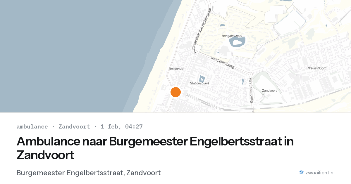 Ambulance naar Burgemeester Engelbertsstraat in Zandvoort — 1 feb 2026