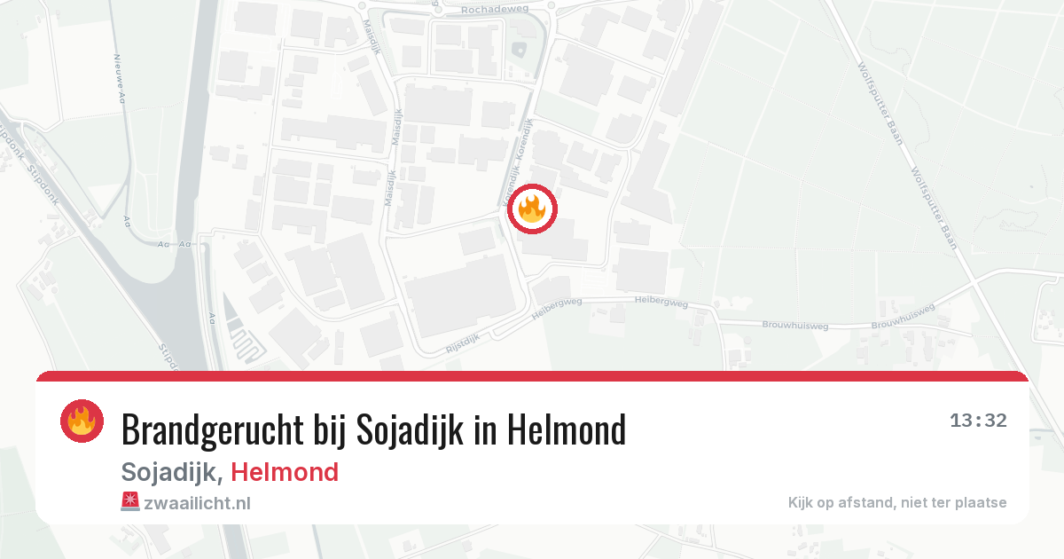 Brandgerucht bij Sojadijk in Helmond — 18 mrt 2026