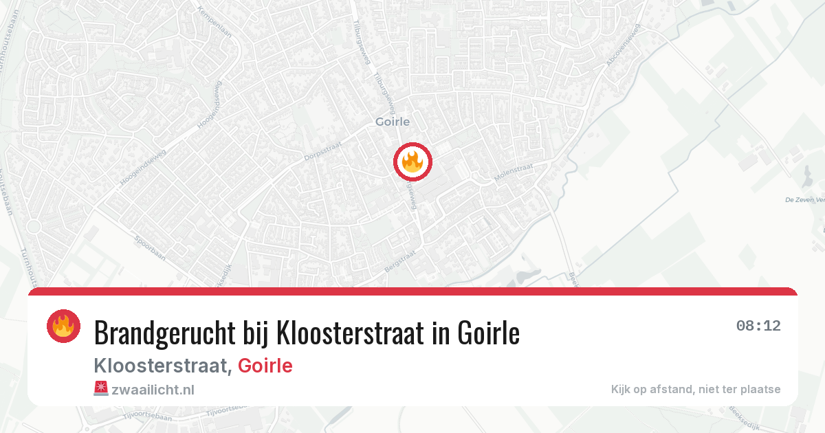 Brandgerucht bij Kloosterstraat in Goirle — 8 mei 2026
