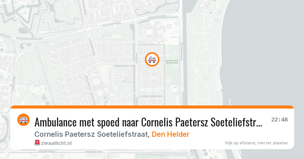 Ambulance met spoed naar Cornelis Paetersz Soeteliefstraat in Den Helder — 22 jun 2026