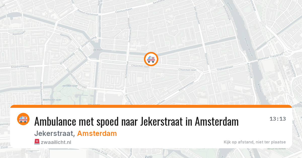 Ambulance met spoed naar Jekerstraat in Amsterdam — 16 mrt 2026