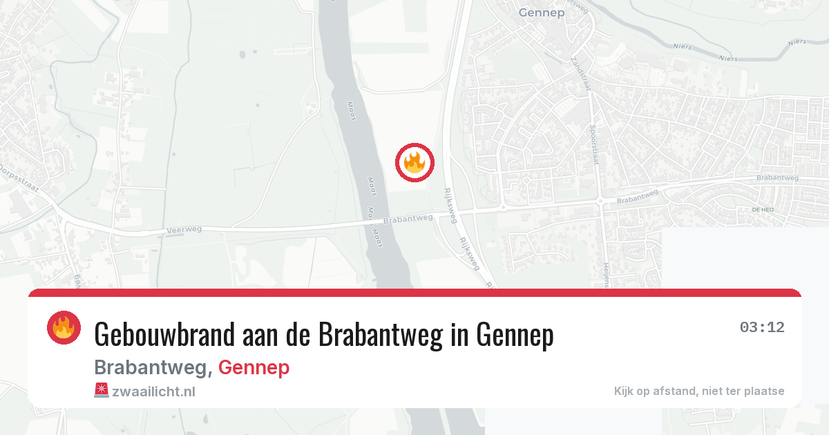 Gebouwbrand aan de Brabantweg in Gennep — 28 jun 2026