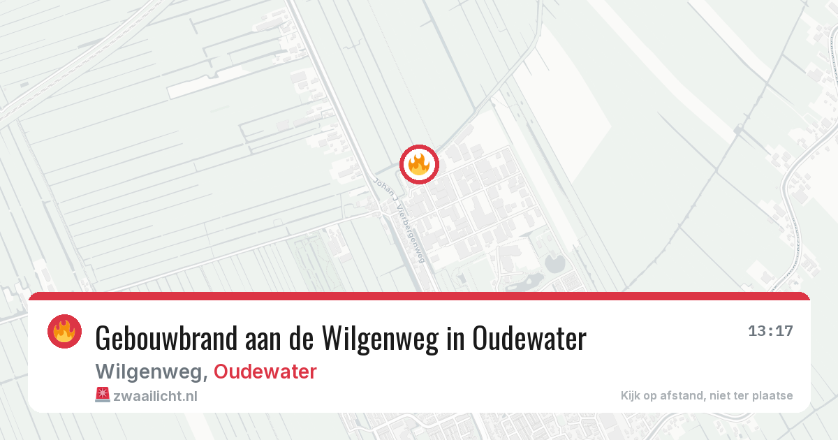 Gebouwbrand aan de Wilgenweg in Oudewater — 11 apr 2026