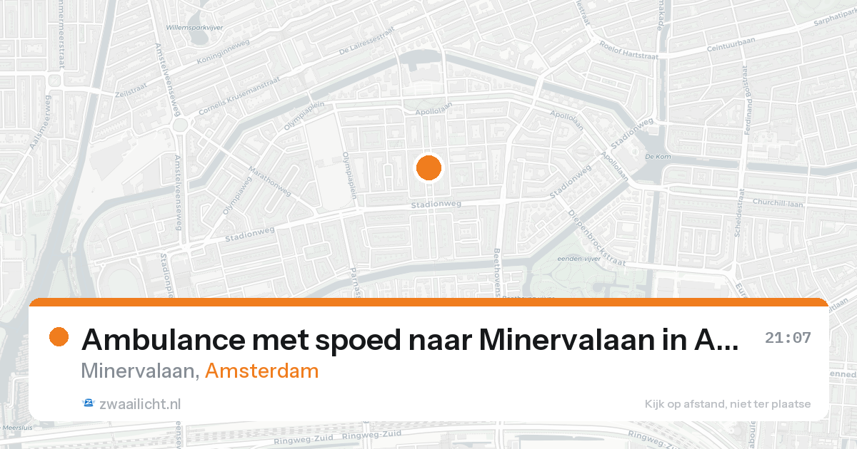 Ambulance met spoed naar Minervalaan in Amsterdam — 16 aug 2026