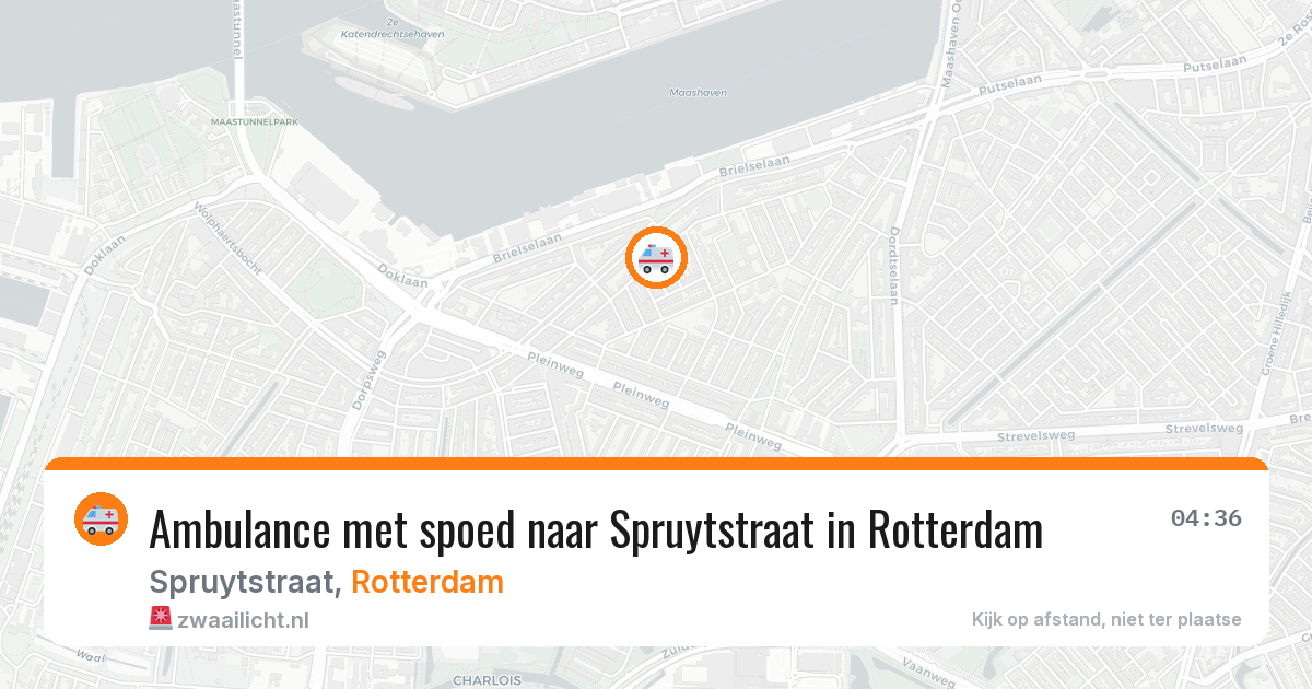 Ambulance met spoed naar Spruytstraat in Rotterdam — 11 aug 2026