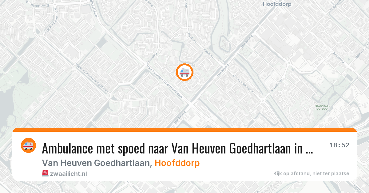 Ambulance met spoed naar Van Heuven Goedhartlaan in Hoofddorp — 13 aug 2026