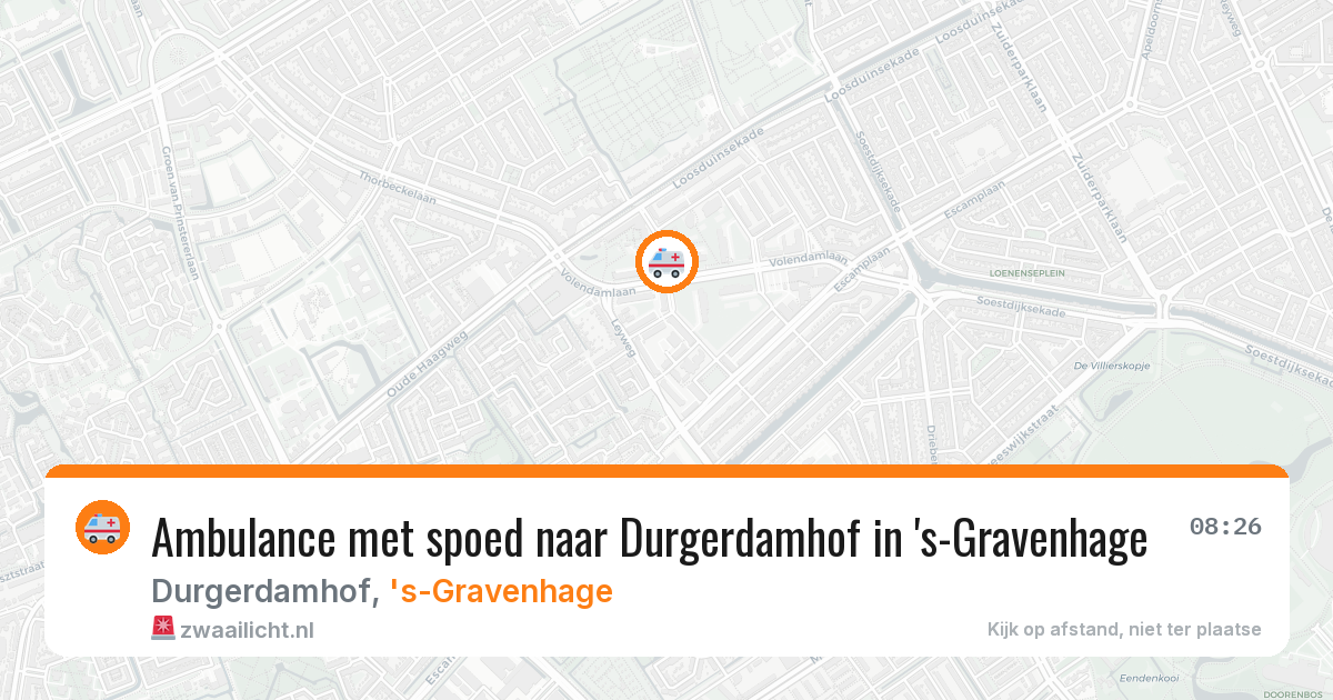 Ambulance met spoed naar Durgerdamhof in 's-Gravenhage — 12 aug 2026