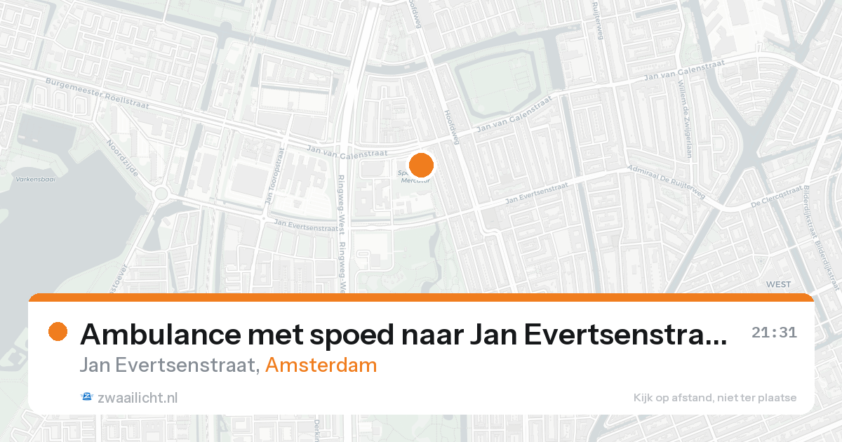 Ambulance met spoed naar Jan Evertsenstraat in Amsterdam — 20 aug 2026