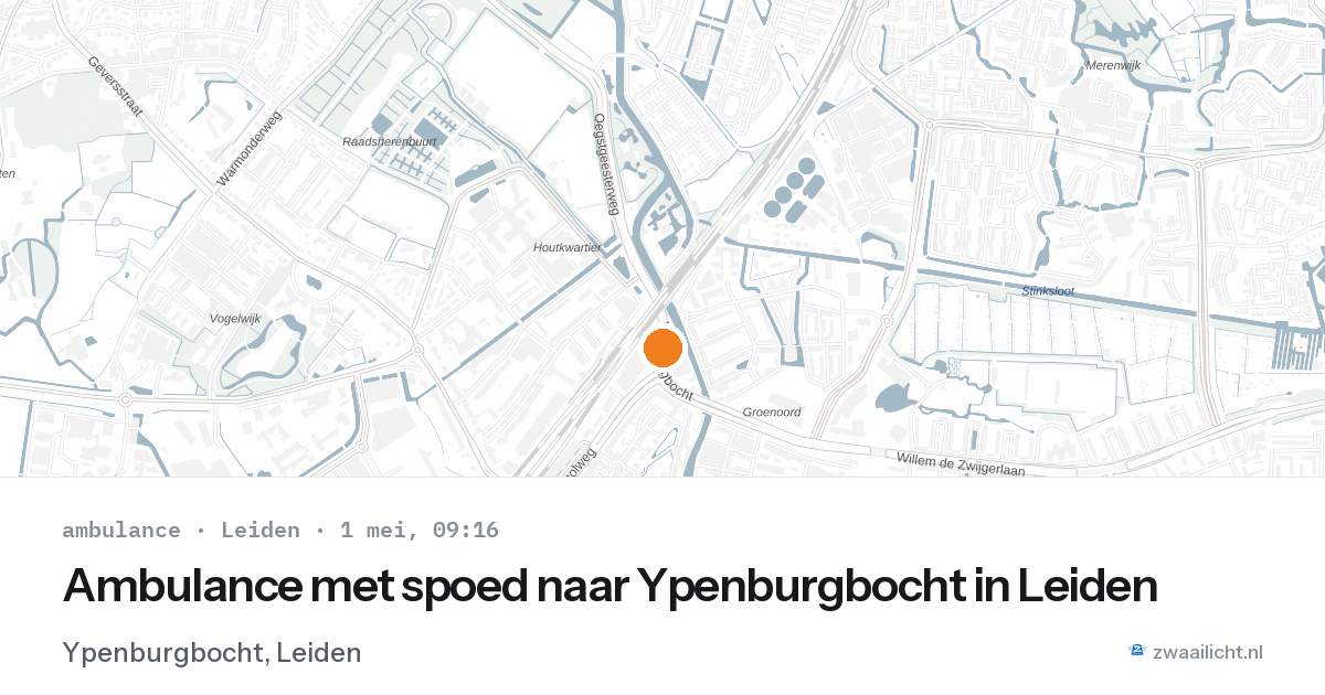 Ambulance met spoed naar Ypenburgbocht in Leiden — 1 mei 2026