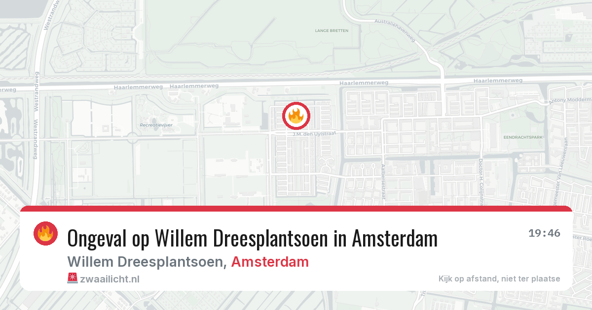 Ongeval op Willem Dreesplantsoen in Amsterdam — 12 aug 2026