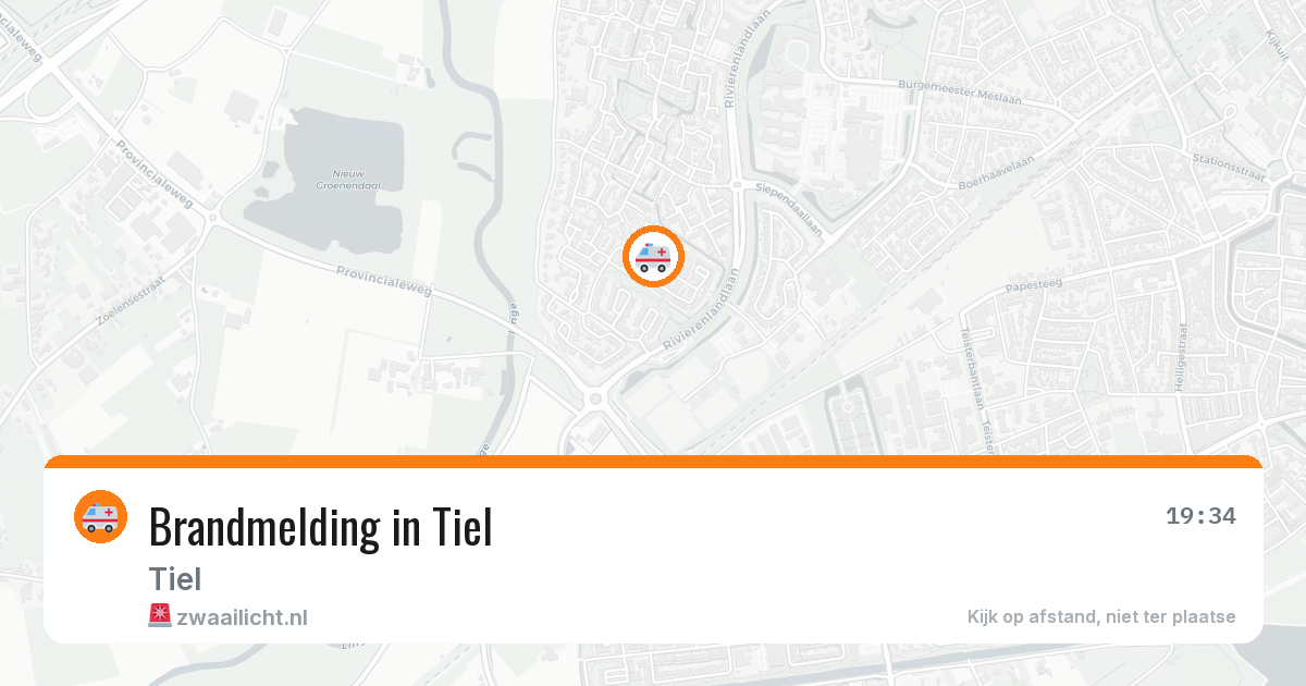 Brandmelding in Tiel — 14 aug 2026