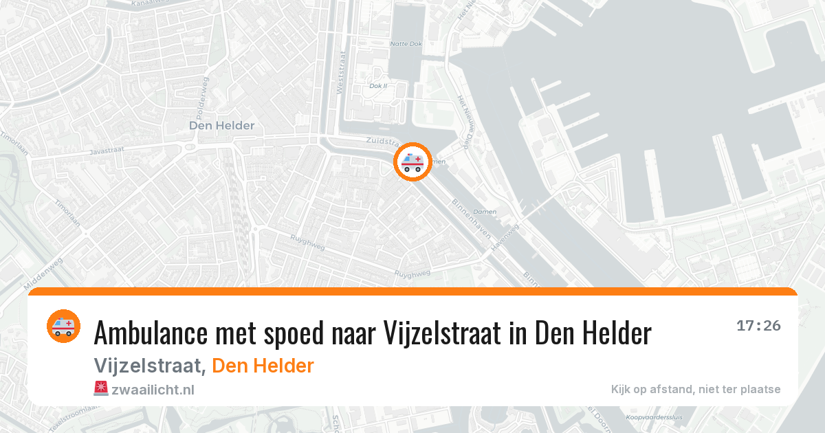Ambulance met spoed naar Vijzelstraat in Den Helder — 16 apr 2026