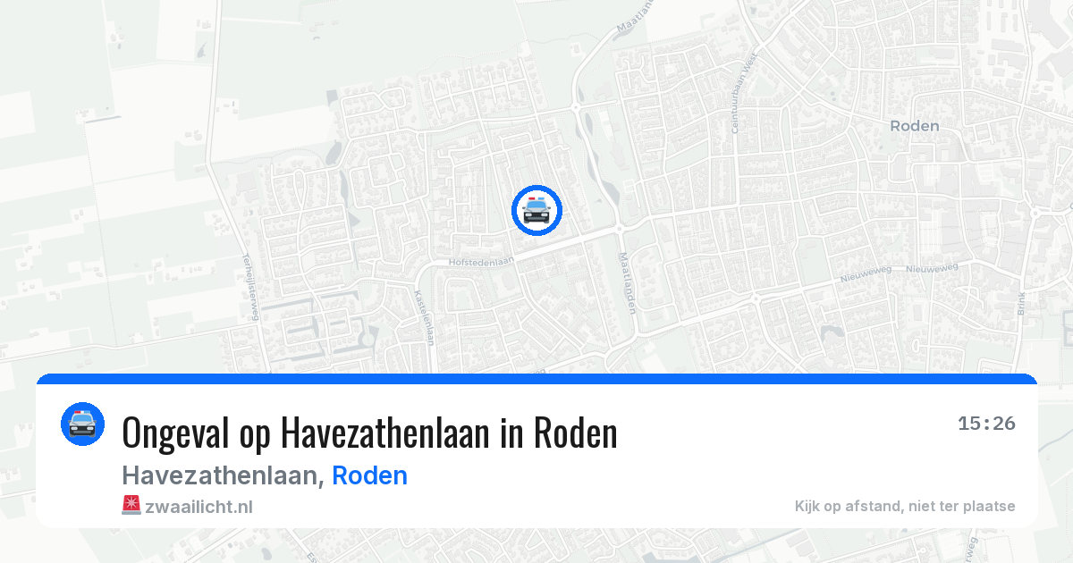 Ongeval op Havezathenlaan in Roden — 20 mei 2026