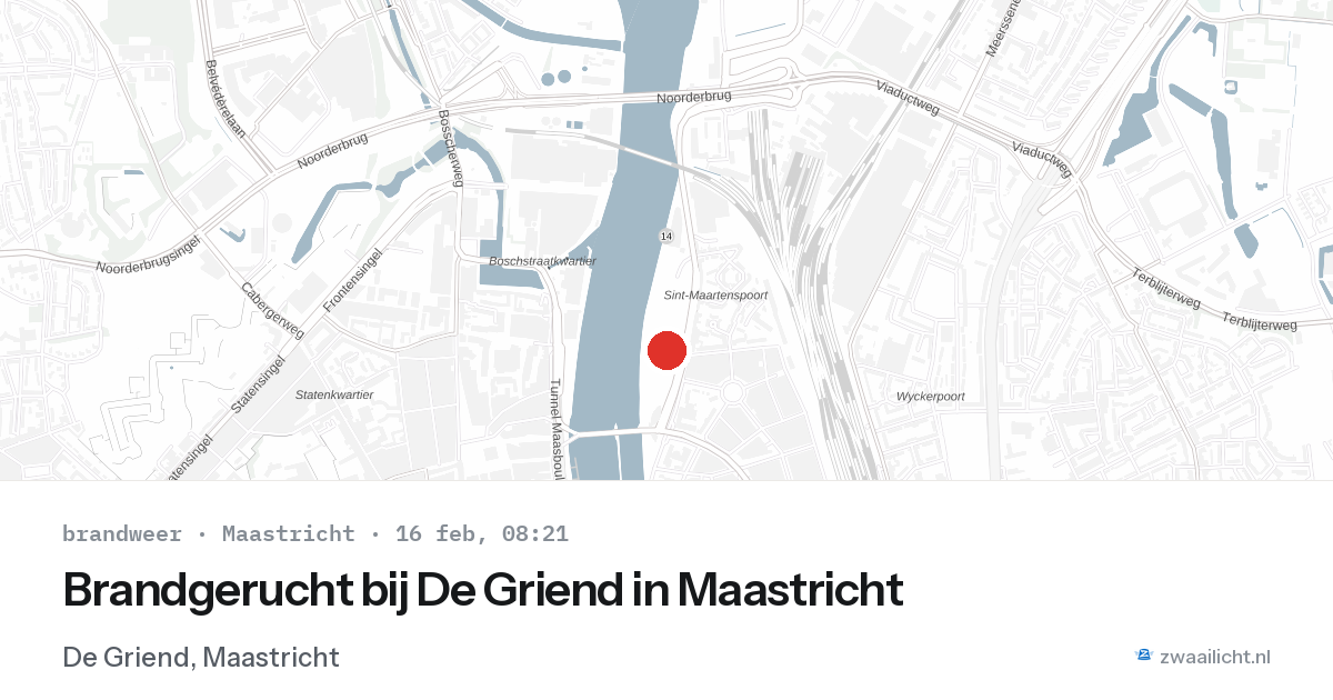 Brandgerucht bij De Griend in Maastricht — 16 feb 2026