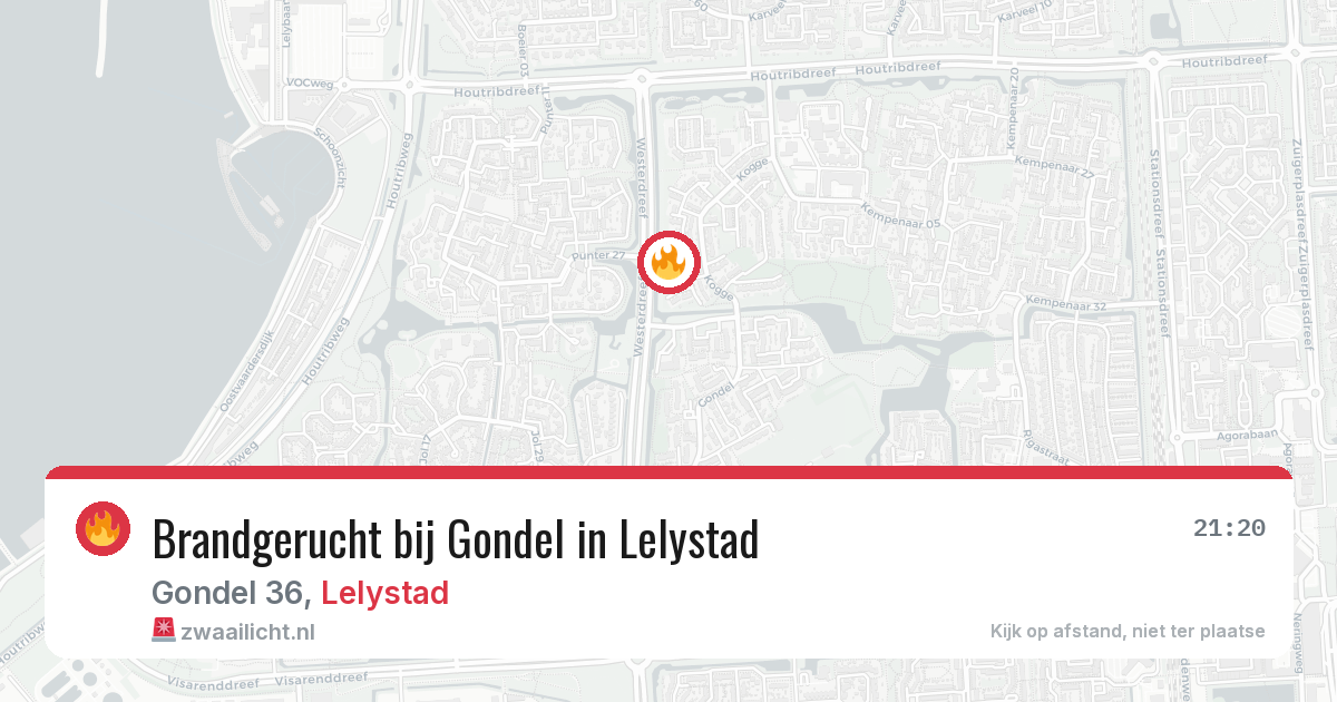 Brandgerucht bij Gondel in Lelystad — 12 mei 2026
