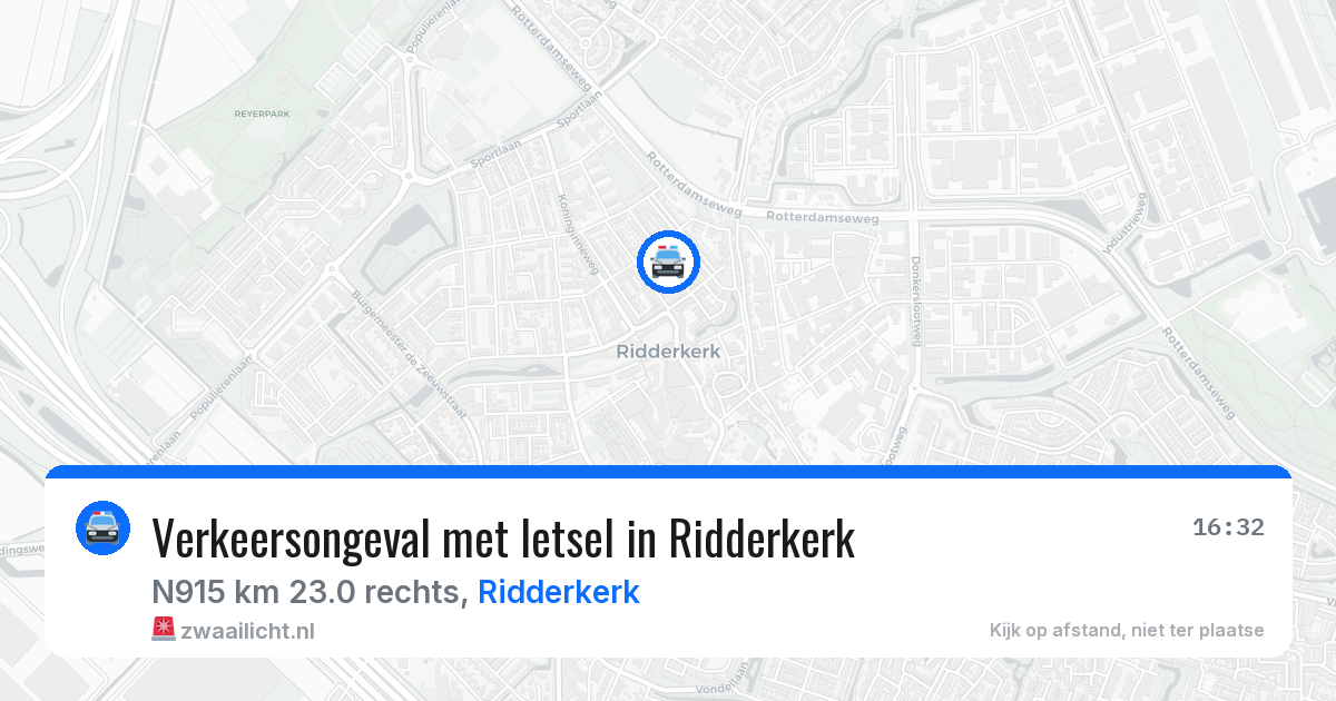 Verkeersongeval met letsel in Ridderkerk — 21 mei 2026