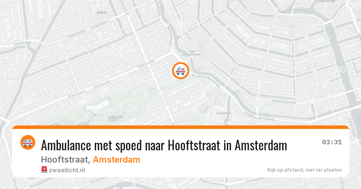 Ambulance met spoed naar Hooftstraat in Amsterdam — 14 aug 2026