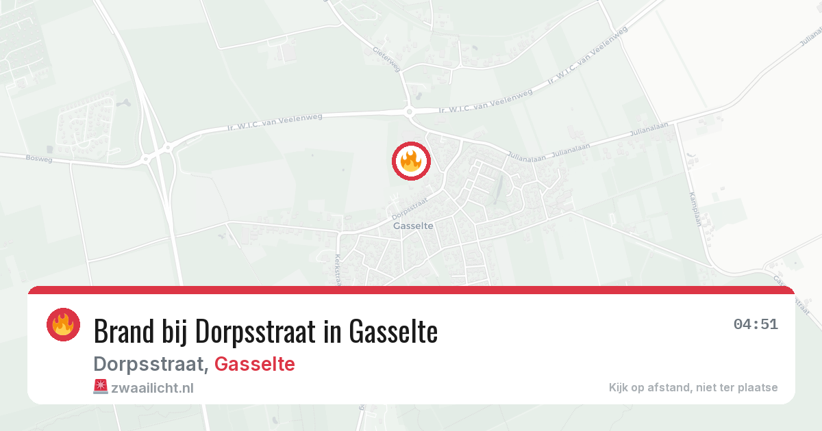 Brand bij Dorpsstraat in Gasselte — 20 jun 2026
